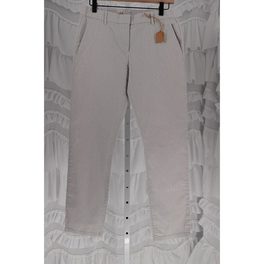Khakis By Gap Women's Pinstripe Tapered Leg Skinny Crop Pants Size 04 Regular